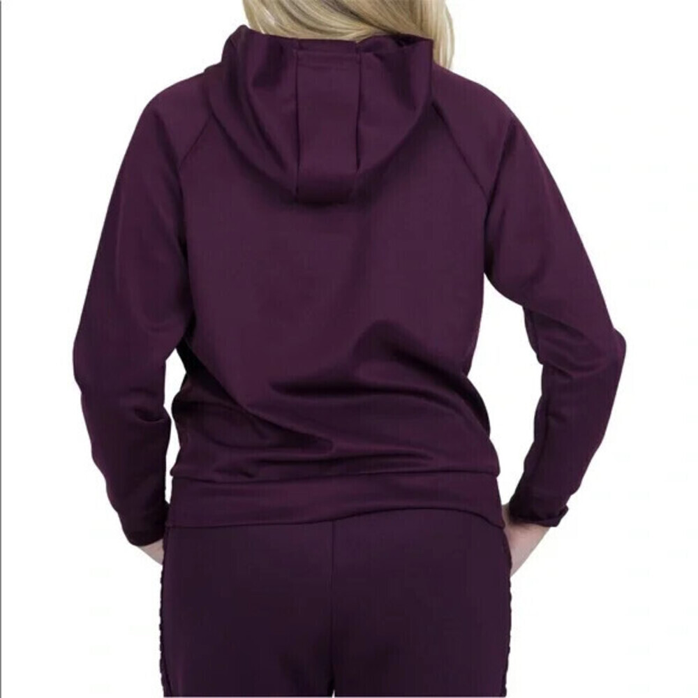 Nicole Miller Sport Scuba Logo Print Activewear Pullover Hoodie Purple Size M - Picture 3 of 3